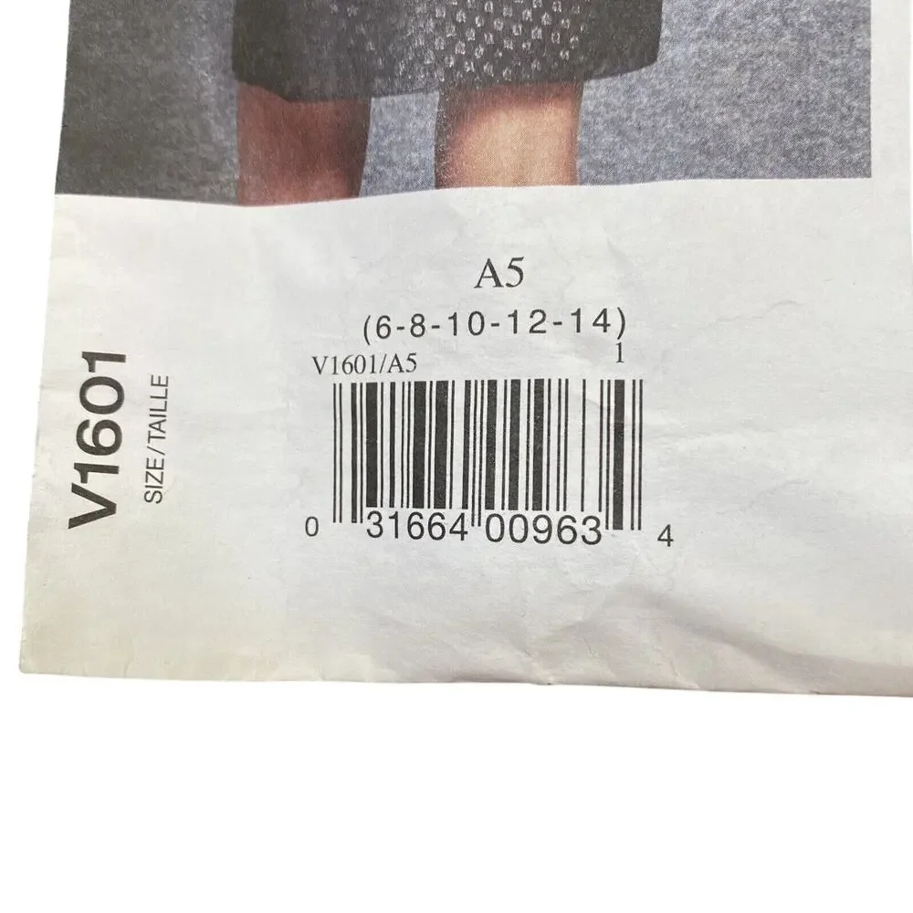 Vogue Sewing Pattern V1601 ISAAC MIZRAHI 2018 Shift Dress Tiered Sleeves Sz 6-14